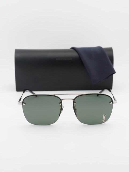 Saint Laurent SL309M 006 Aviator Sunglasses - Silver\\Grey main image 9